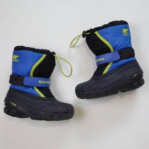 Sorel Black/Blue Children's Flurry Boot, Unisex Toddler Young Child Kids Size 11